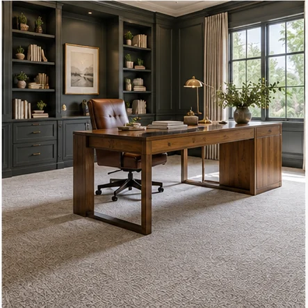 Illustrative carpeted home offices