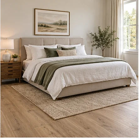 Illustrative bedrooms with laminate flooring