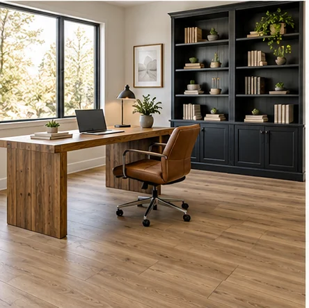 Illustrative home offices with laminate flooring