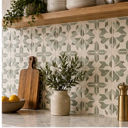 Illustrative tiled backsplashes