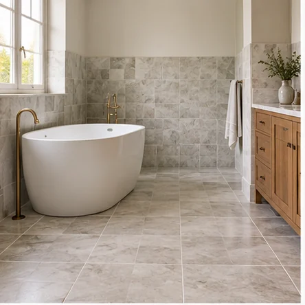 Illustrative tiled bathrooms