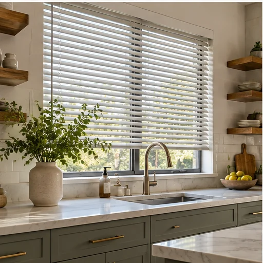 Illustrative interior with venetian blinds