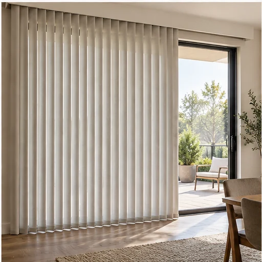 Illustrative interior with vertical blinds